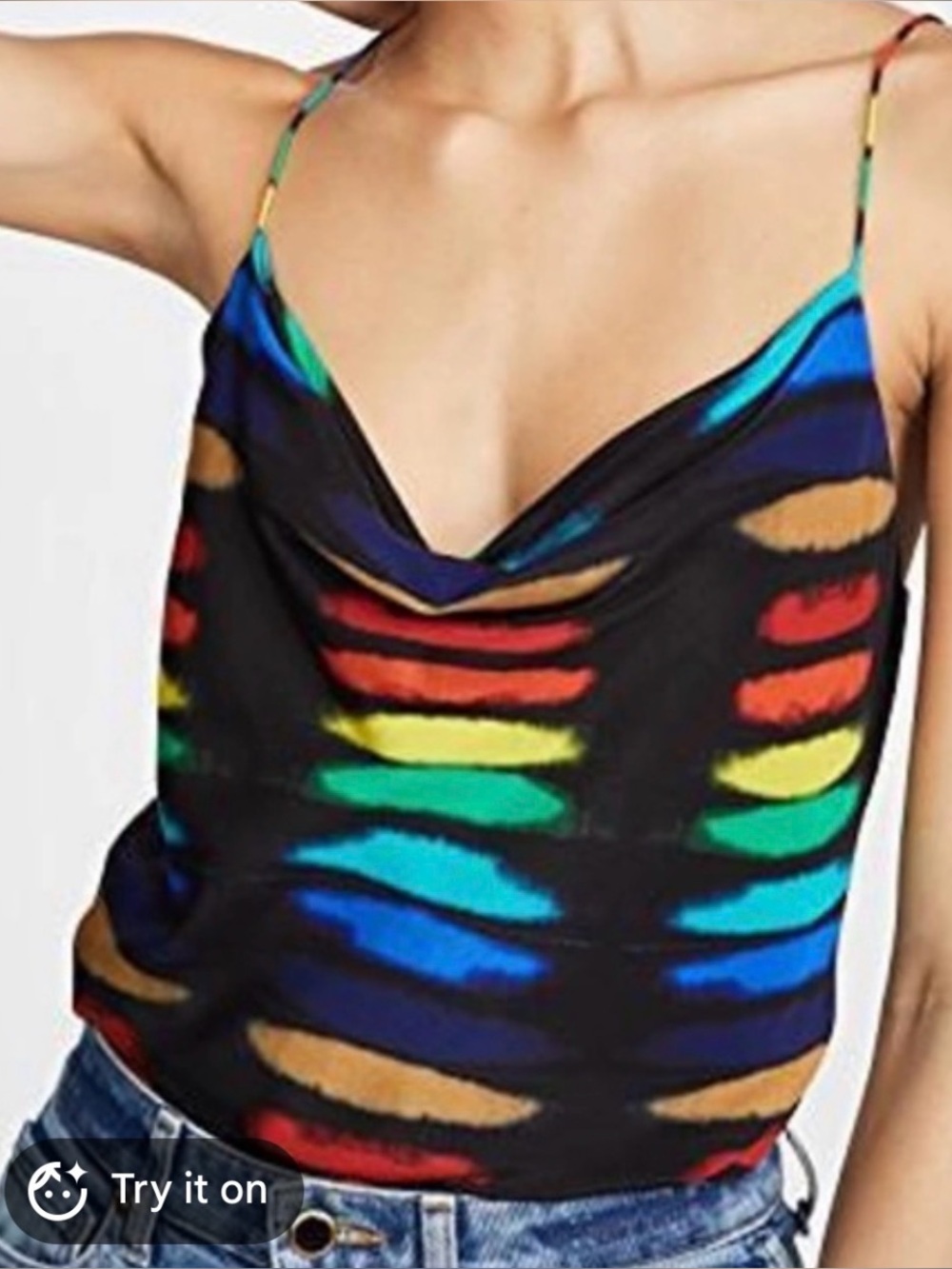 Alice + Olivia Colorful Striped Camisole